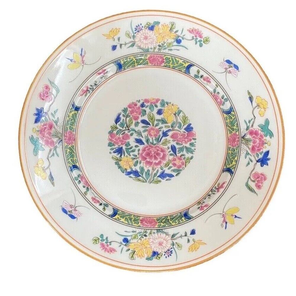 Puiforcat Limoges France Tung Hai Salad plate Pink Blue Floral